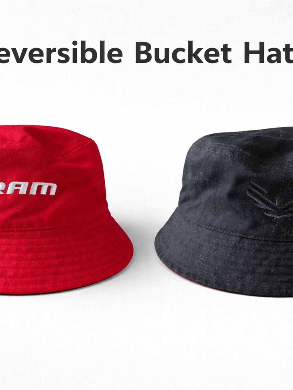 Reversible SRAM Bucket Hat – Red Logo / Black Side – Streetwear Skate Style